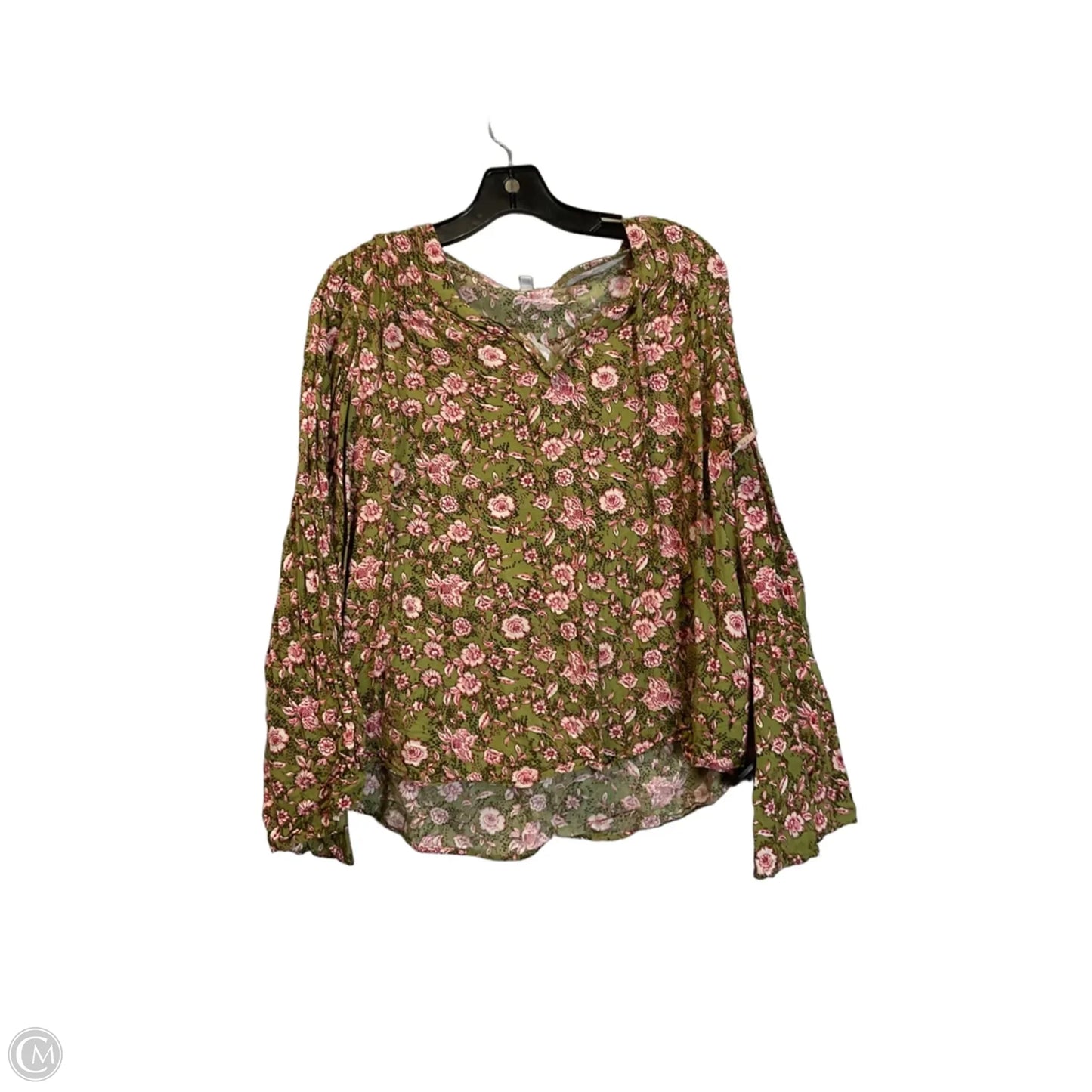 Top Long Sleeve Basic By Jessica Simpson In Floral Print, Size: L