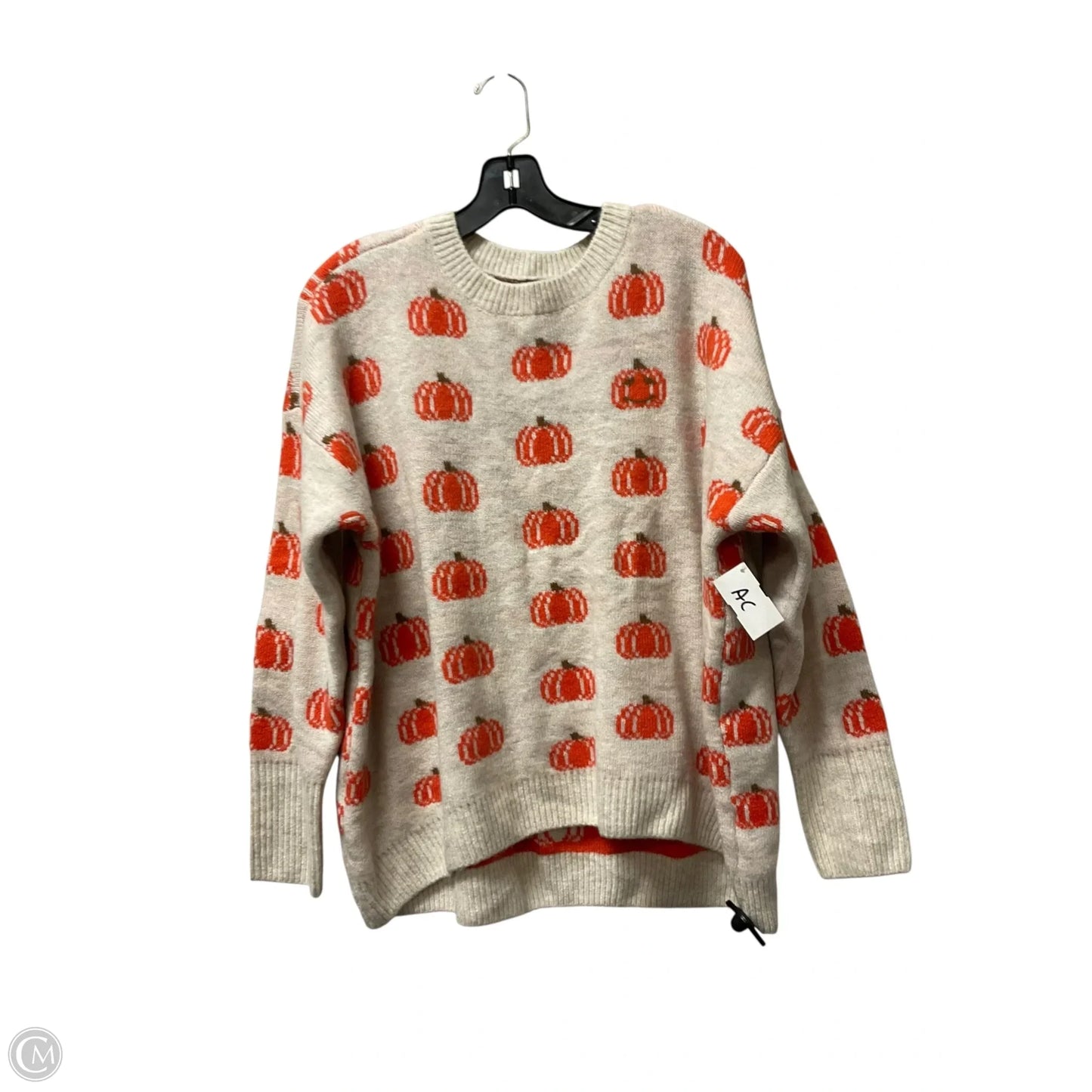 Sweater By Vince Camuto In Cream & Orange, Size: M