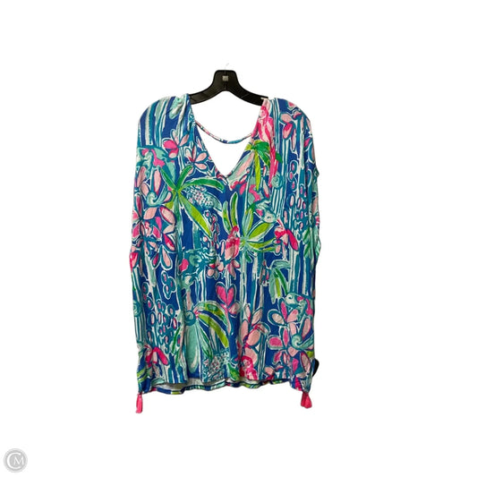 Top Short Sleeve Designer By Lilly Pulitzer In Blue, Size: S
