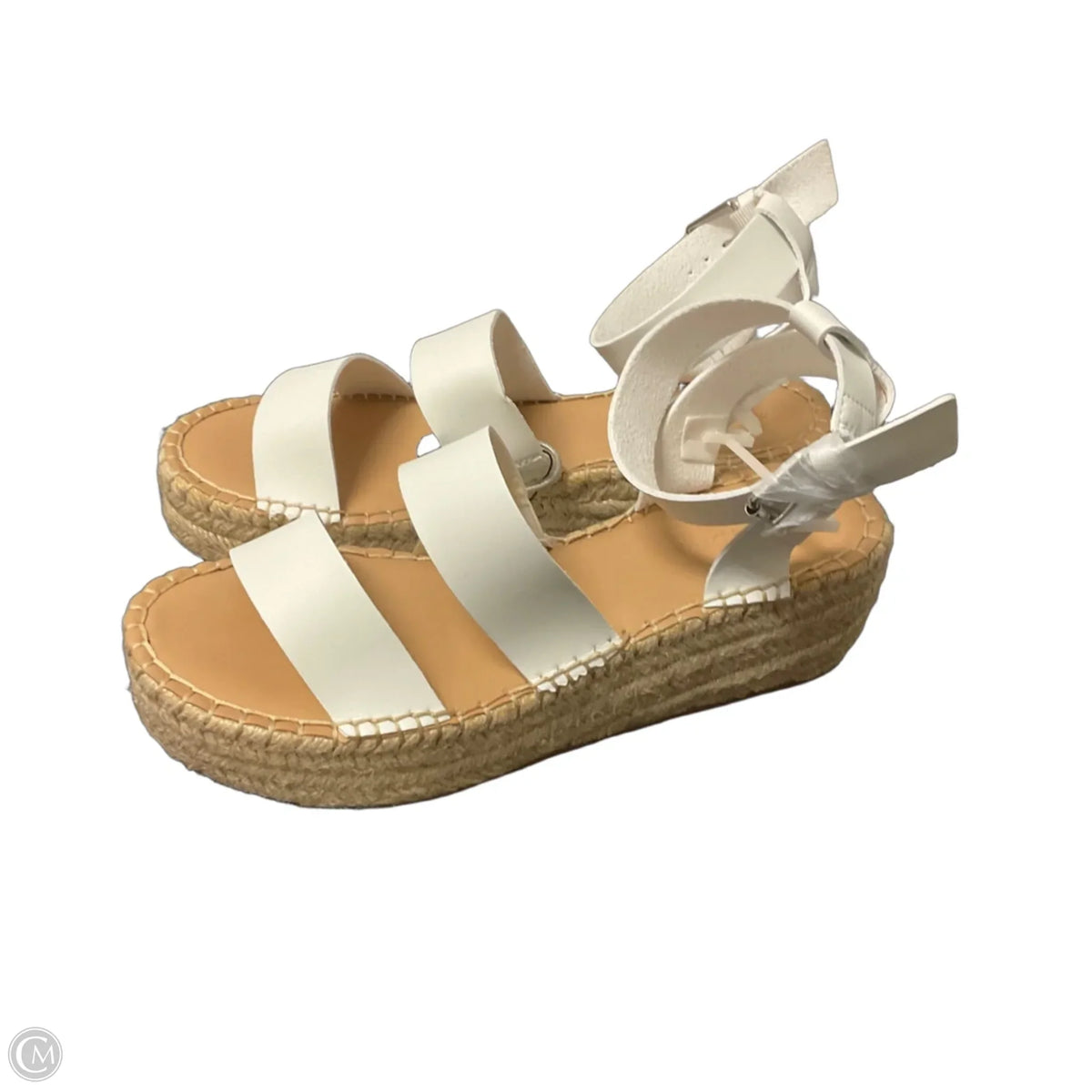 Sandals Flats By The Drop In White, Size: 8.5