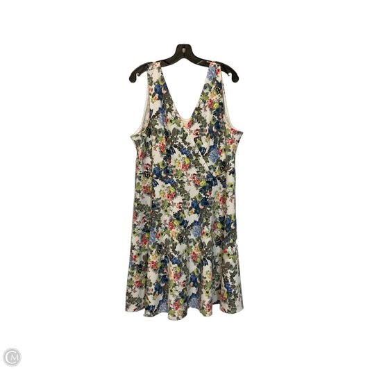 Dress Casual Short By Clothes Mentor In Blue & Cream, Size: 3x