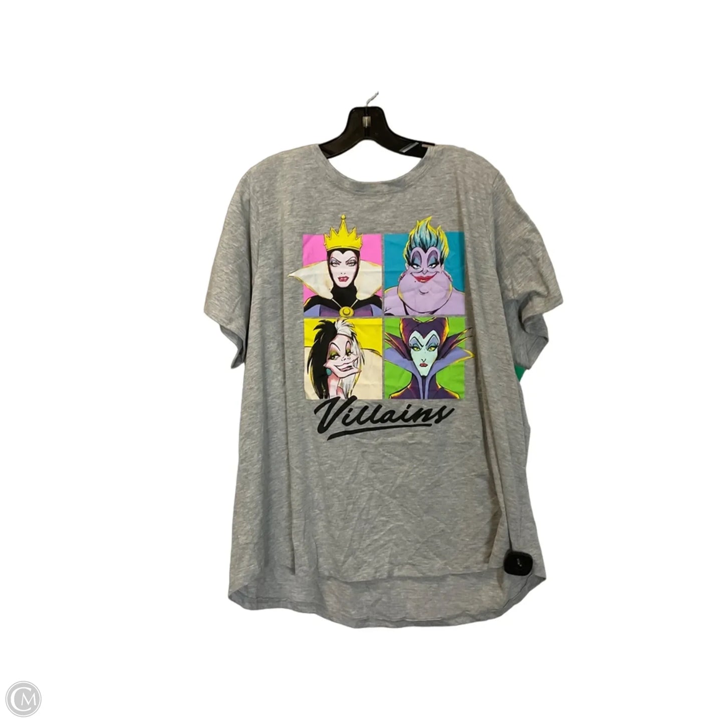 Top Short Sleeve By Disney In Grey, Size: 2x