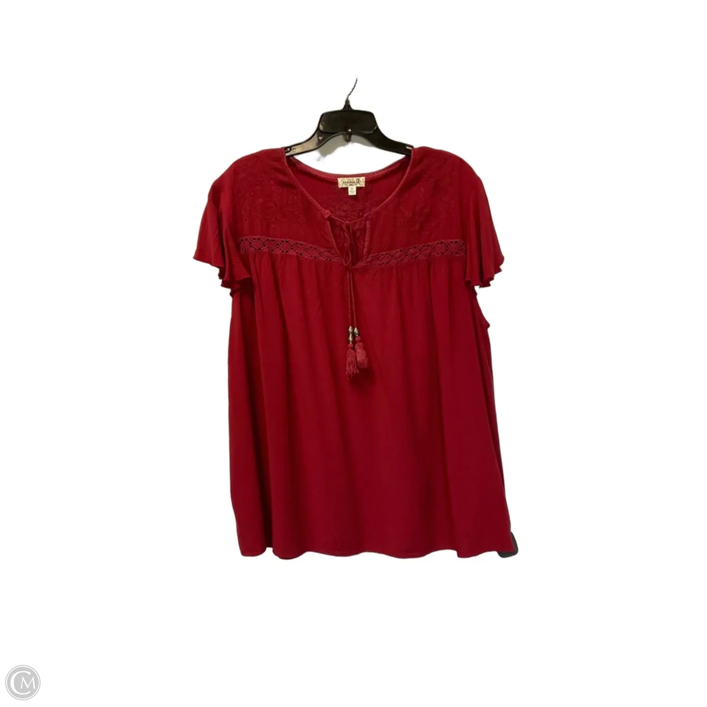 Top Short Sleeve By One World In Red, Size: 2x