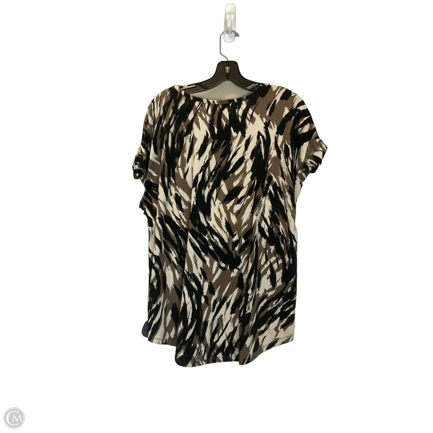 Top Short Sleeve By Auw In Brown, Size: 2x
