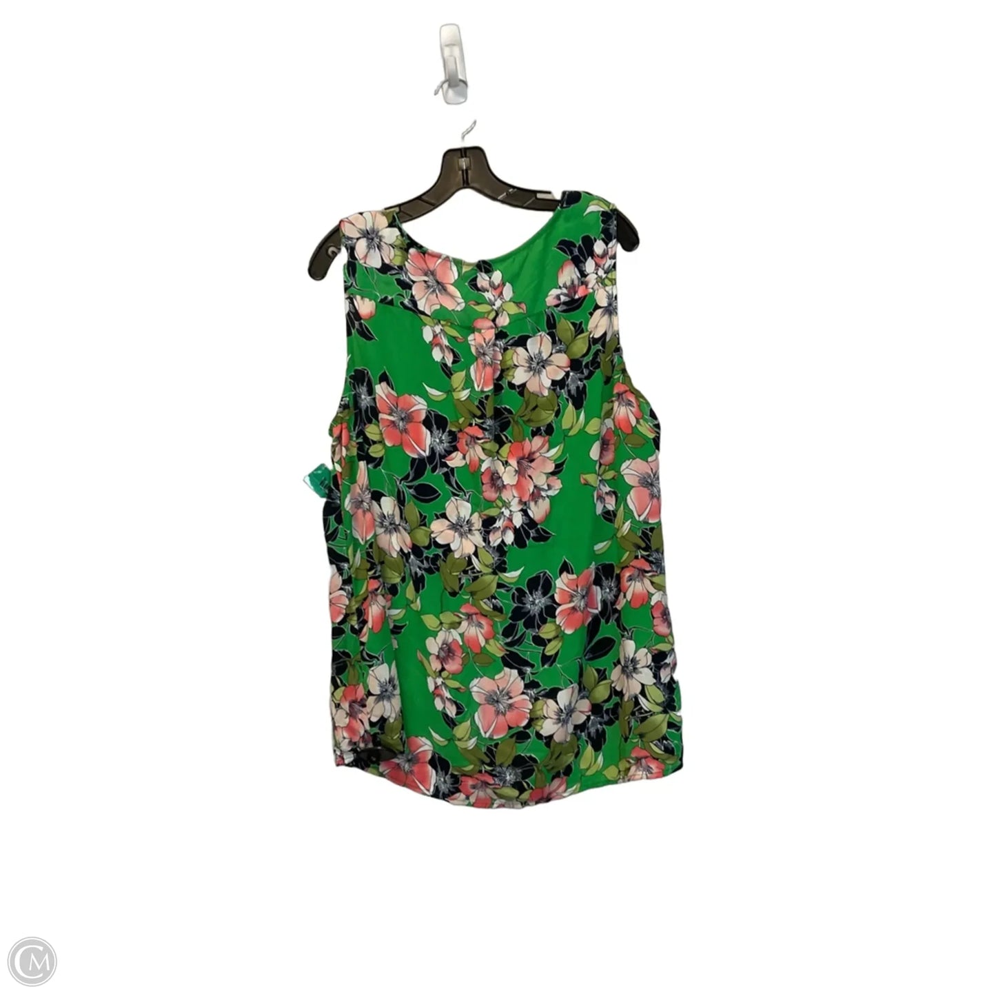 Top Sleeveless By Roz And Ali In Green, Size: 2x