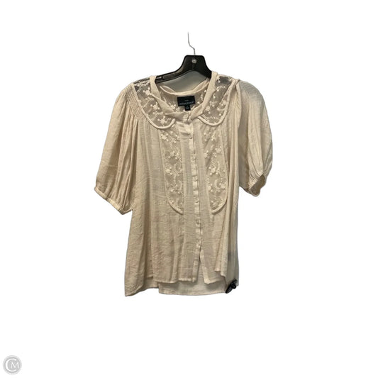 Top Short Sleeve By Cynthia Rowley In Cream, Size: M