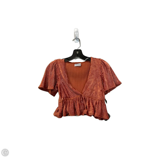 Top Short Sleeve By Urban Outfitters In Orange, Size: Xs