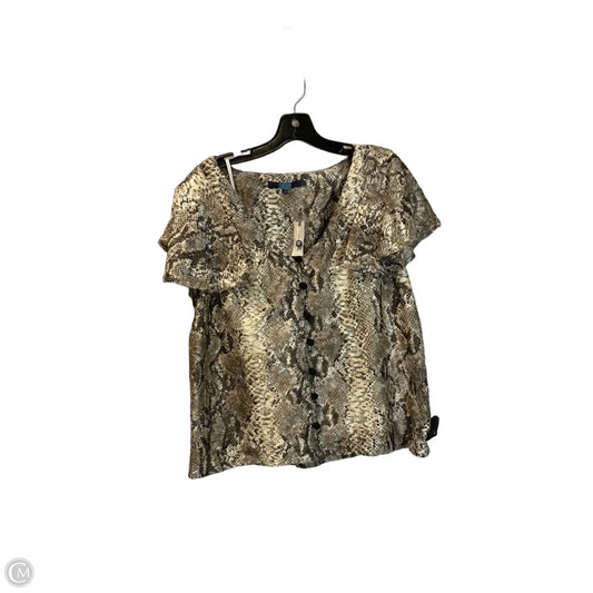 Top Short Sleeve By Eva Franco In Animal Print, Size: M