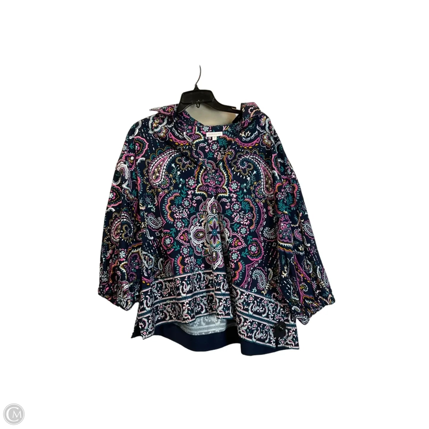 Top 3/4 Sleeve By Crown And Ivy In Navy, Size: 2x