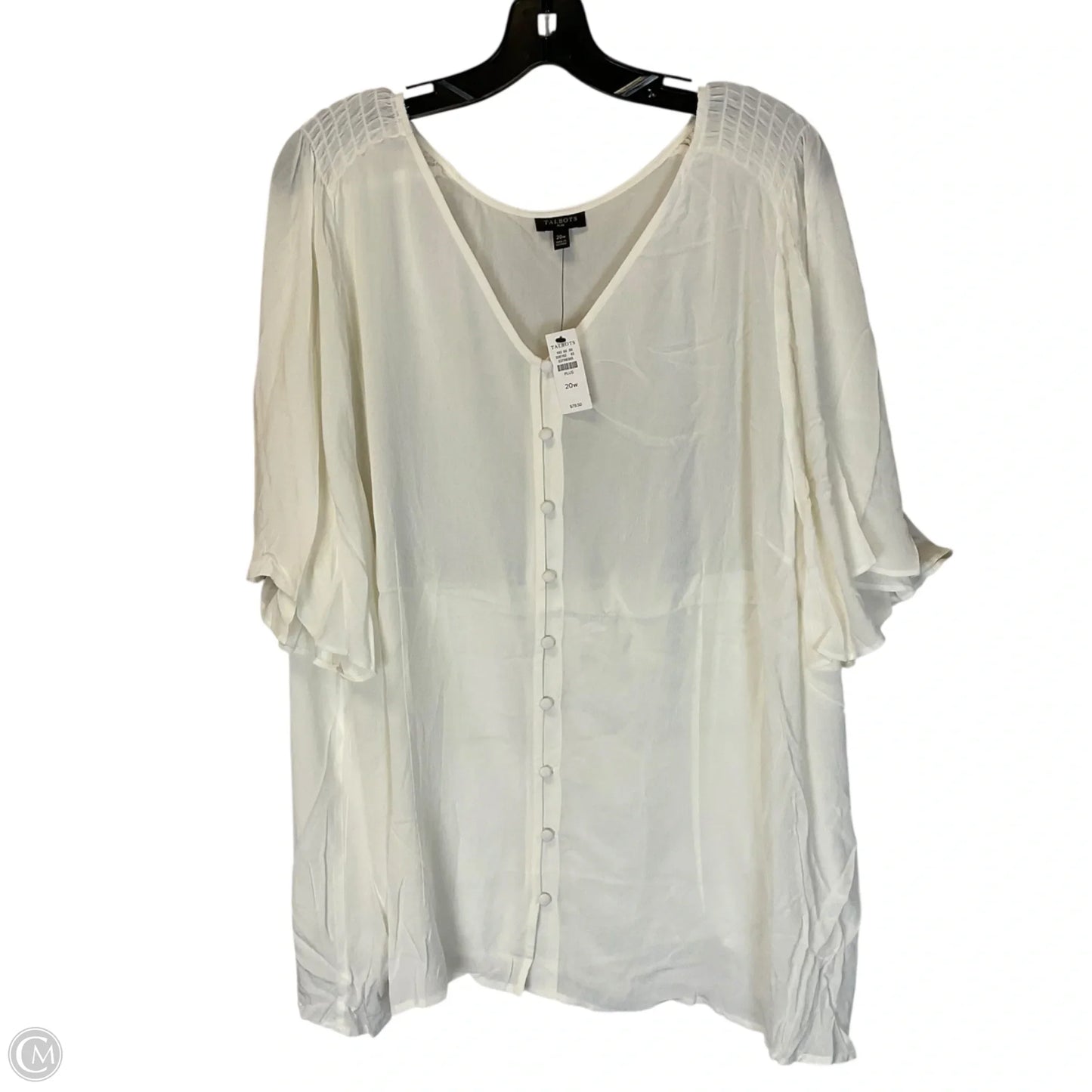 Top Short Sleeve By Talbots In White, Size: Xxl