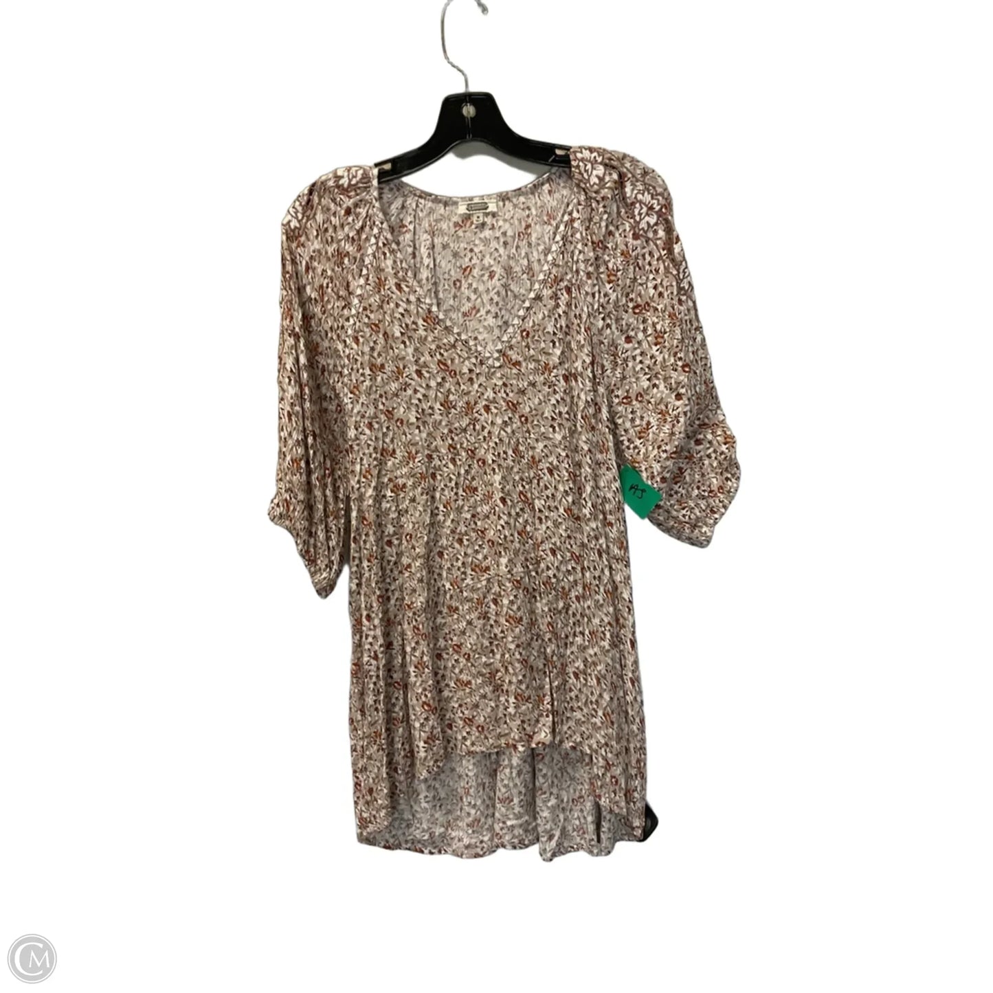 Top 3/4 Sleeve By Gimmicks In Brown, Size: M