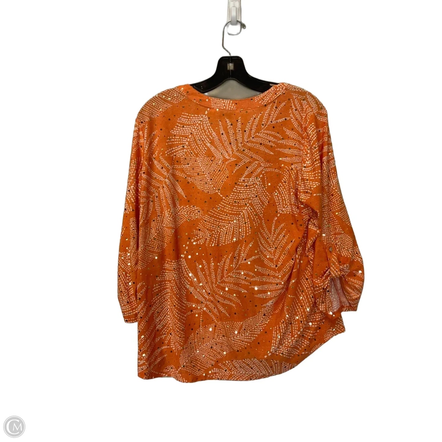 Top Short Sleeve By Emily Daniels In Orange, Size: L