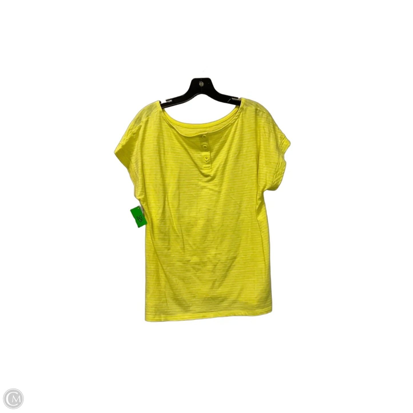 Top Short Sleeve By Talbots In Yellow, Size: L