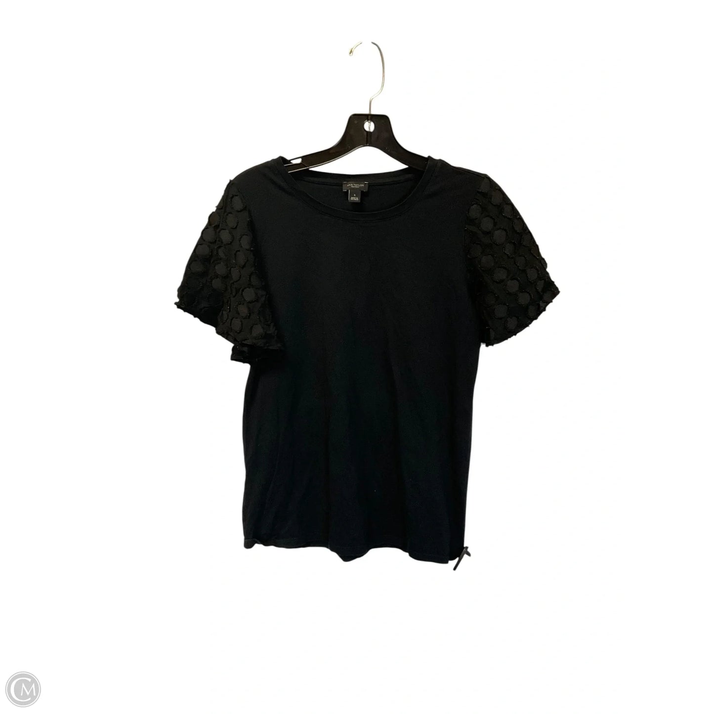 Top Short Sleeve By Ann Taylor In Black, Size: S