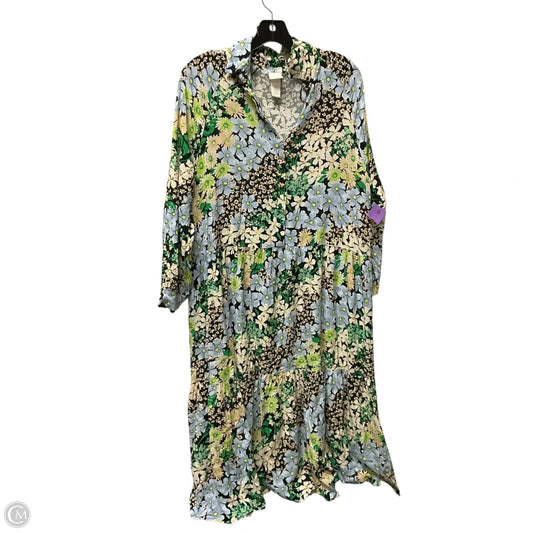 Dress Casual Maxi By H&m In Blue & Green, Size: S
