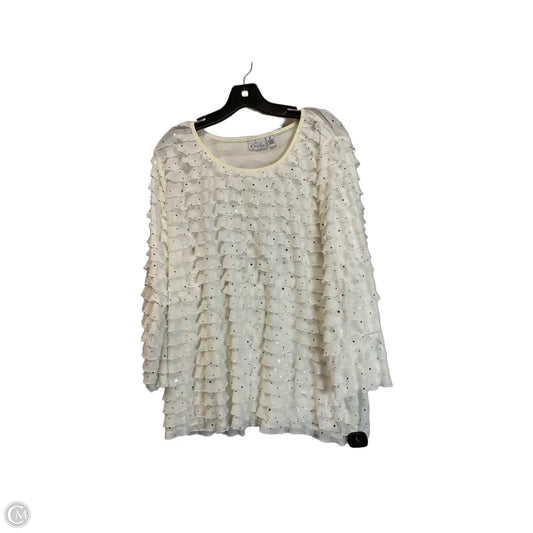 Top Long Sleeve By Kim Rogers In Cream, Size: 2x