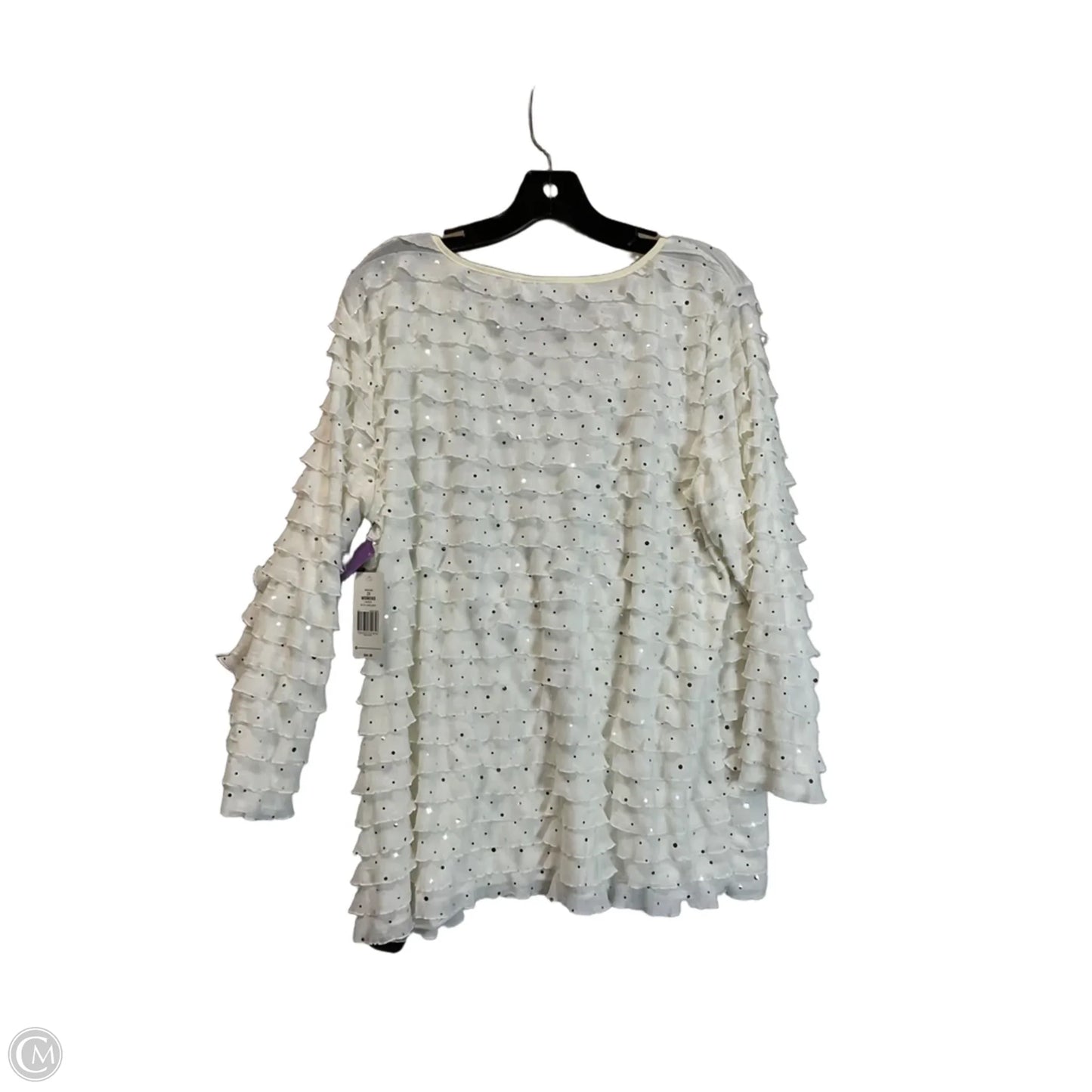 Top Long Sleeve By Kim Rogers In Cream, Size: 2x