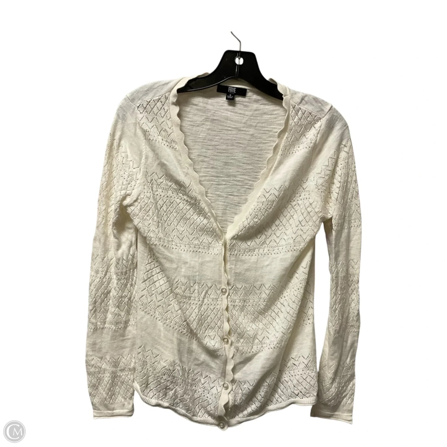 Cardigan Designer By Frye In White, Size: S