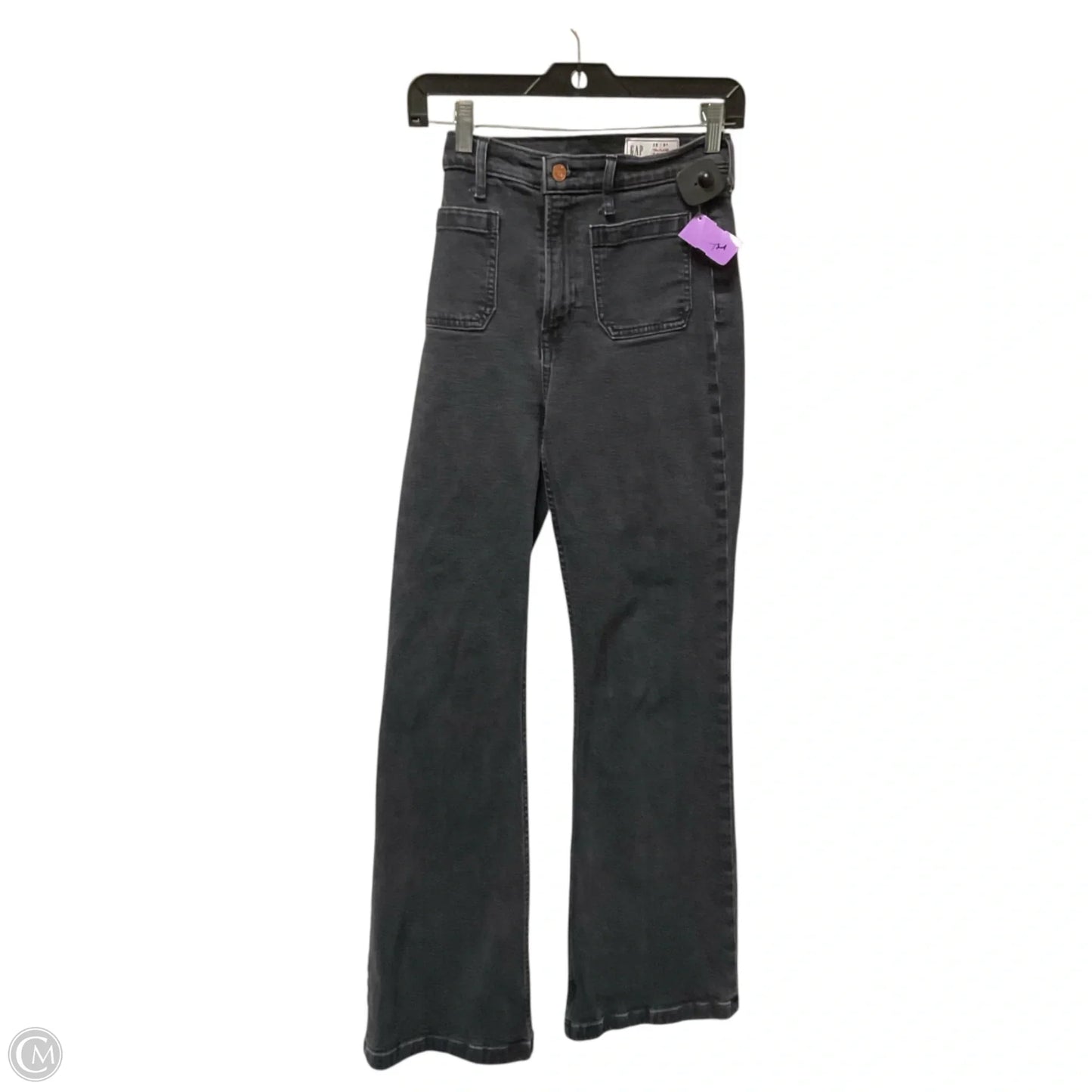 Jeans Straight By Gap In Black Denim, Size: 6