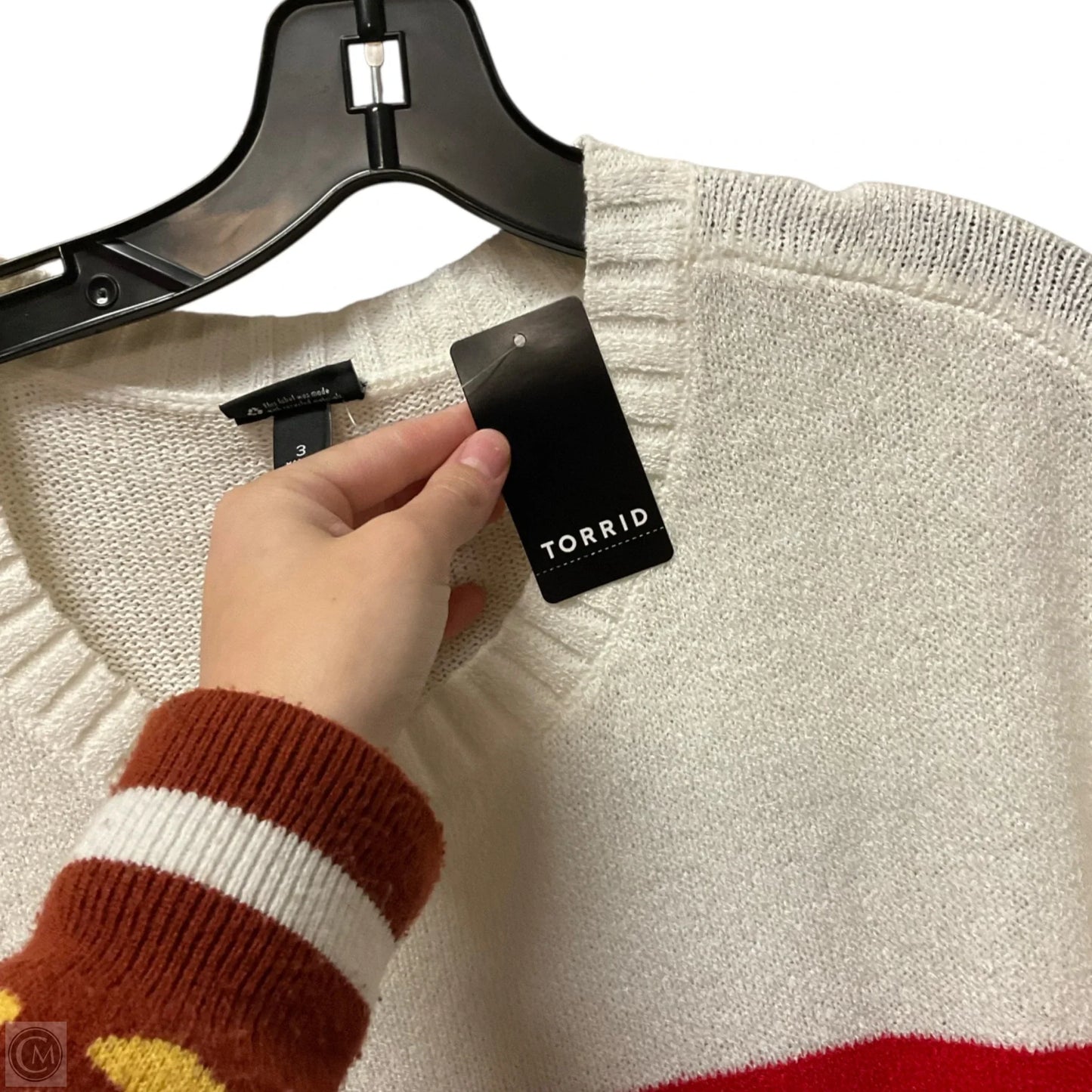 Sweatshirt Crewneck By Torrid In Cream, Size: 3x