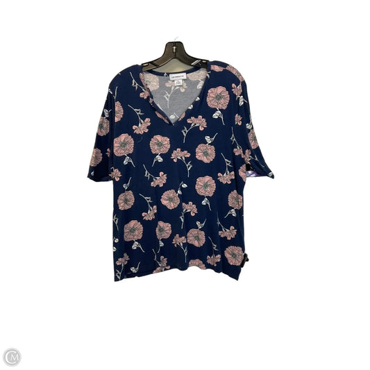 Top Short Sleeve By Liz Claiborne In Blue, Size: Xl