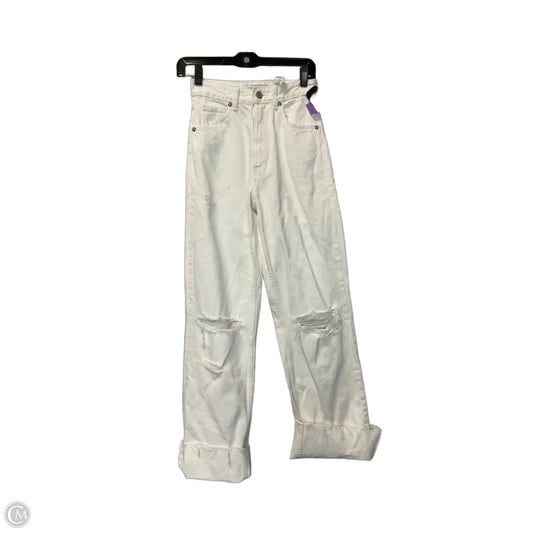 Jeans Straight By Zara In White Denim, Size: 0