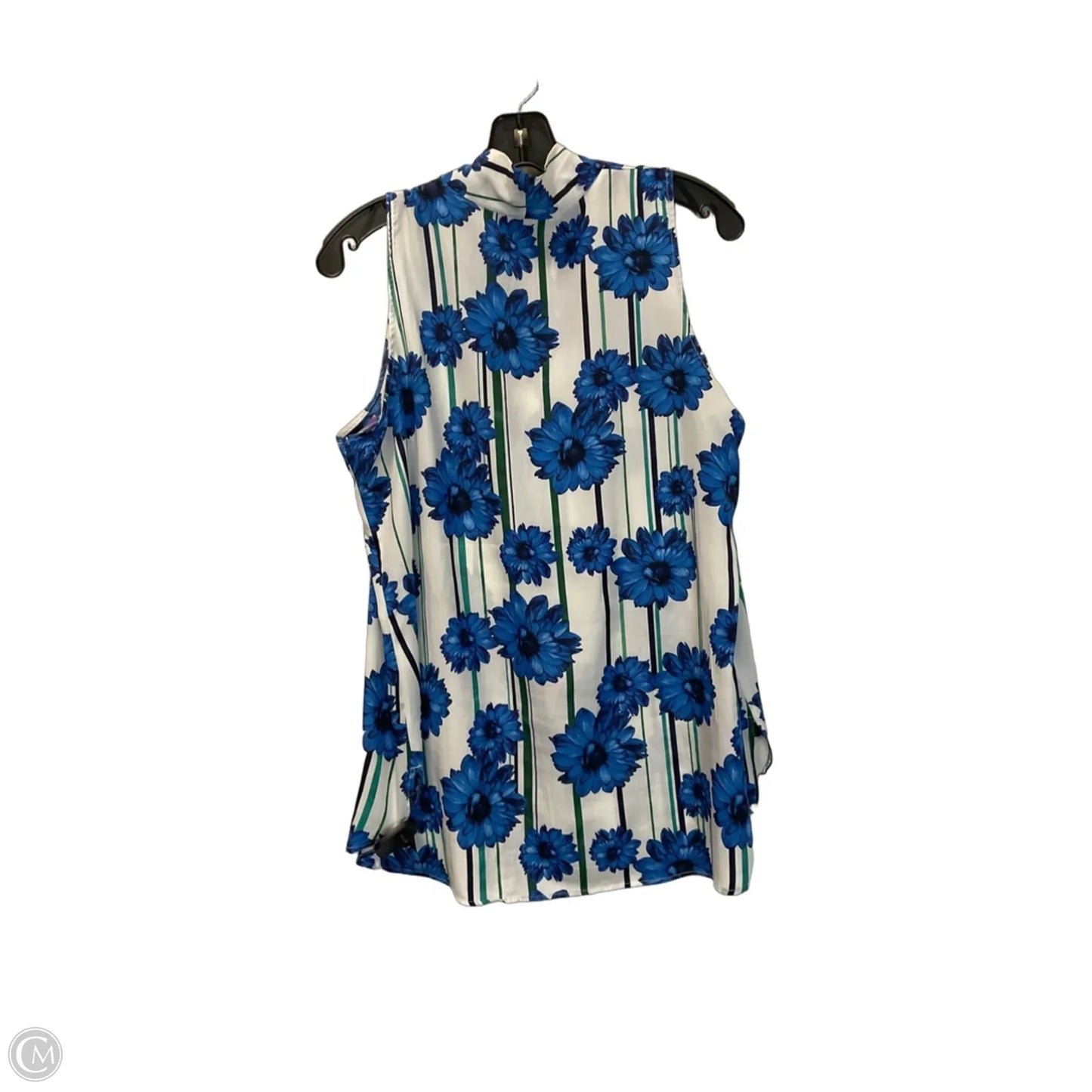 Top Sleeveless By New York And Co In Blue & White, Size: M