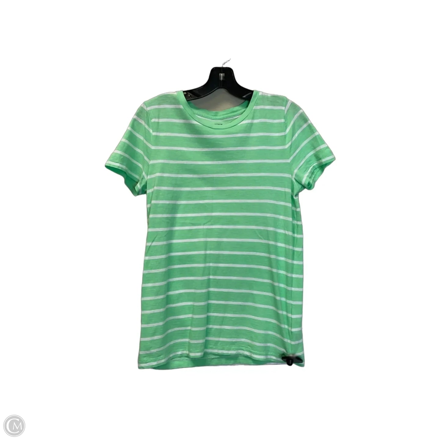 Top Short Sleeve Basic By J. Crew In Green & White, Size: M