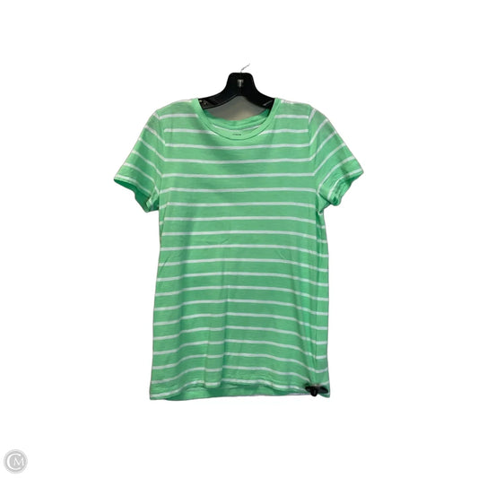 Top Short Sleeve Basic By J. Crew In Green & White, Size: M