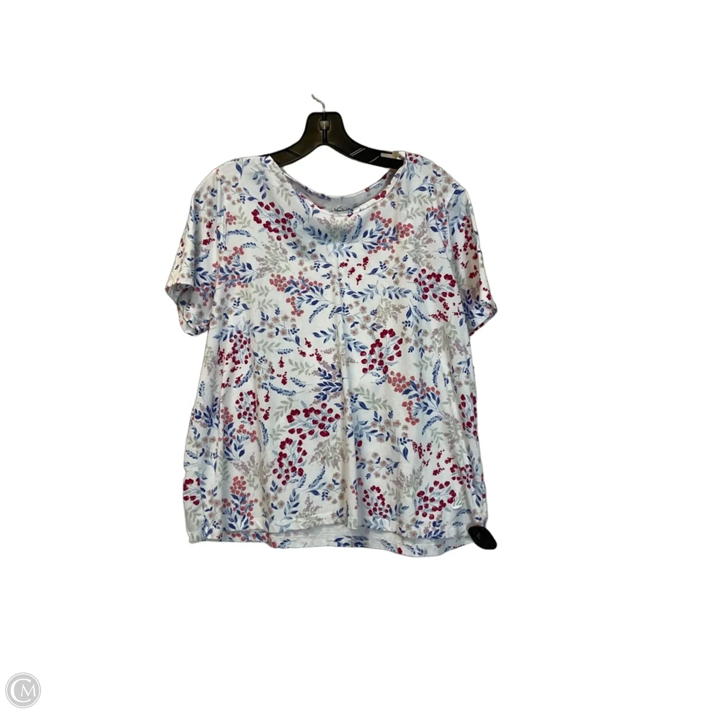 Top Short Sleeve Basic By Gloria Vanderbilt In Floral Print, Size: Xl