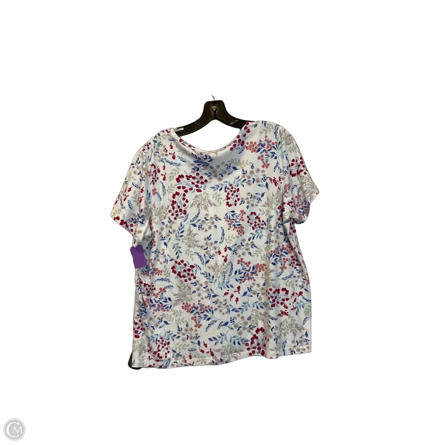 Top Short Sleeve Basic By Gloria Vanderbilt In Floral Print, Size: Xl