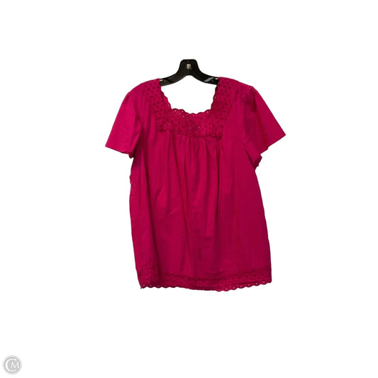 Top Short Sleeve By Kim Rogers In Pink, Size: 1x