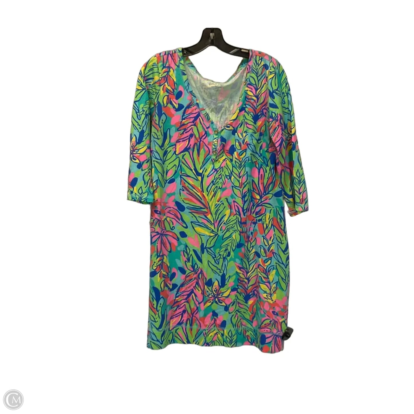 Dress Designer By Lilly Pulitzer In Blue & Green, Size: L