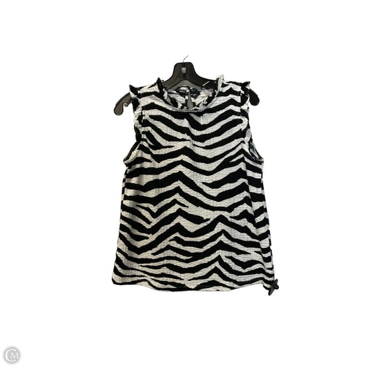 Top Sleeveless By Loft In Black & White, Size: S