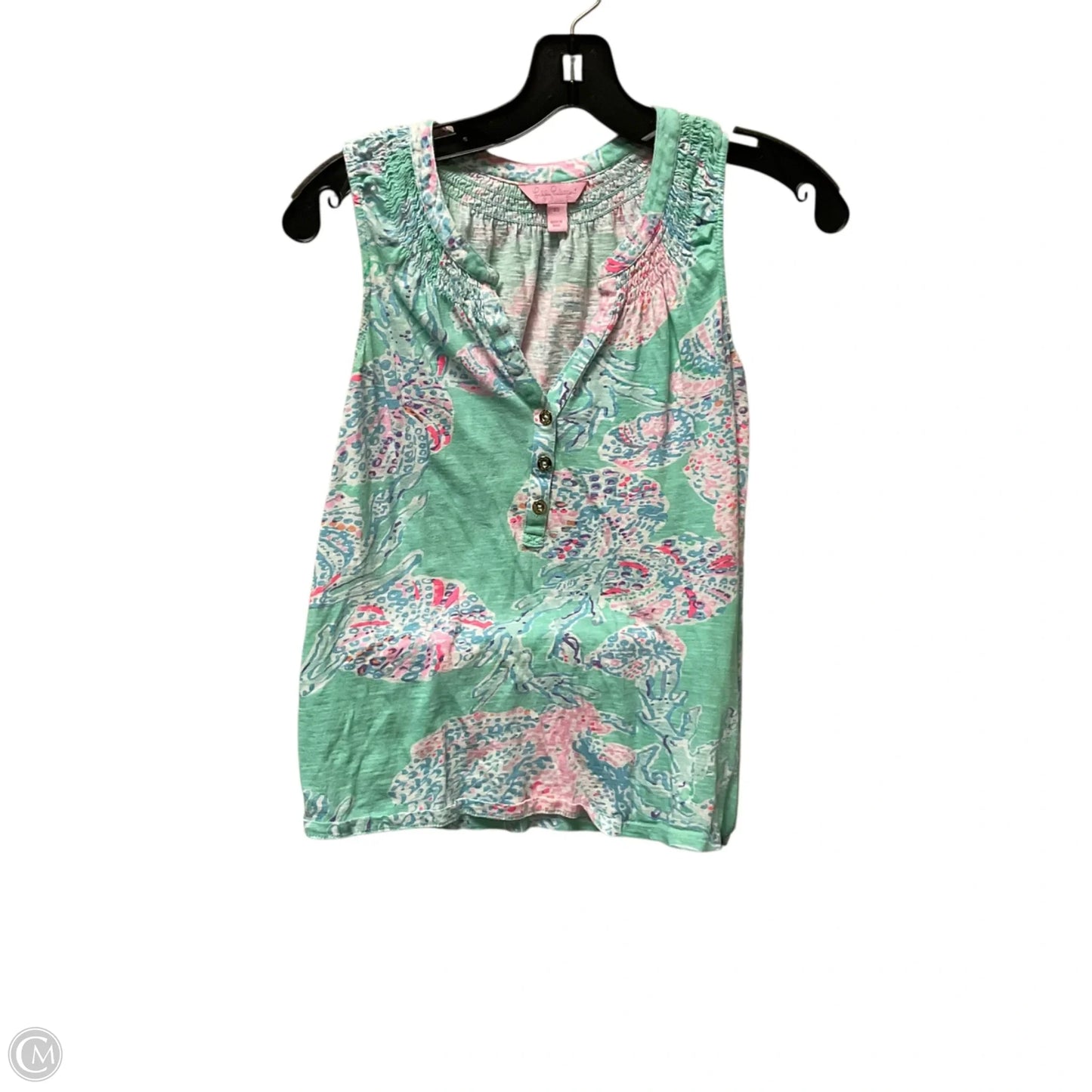 Top Sleeveless Designer By Lilly Pulitzer In Aqua, Size: Xs