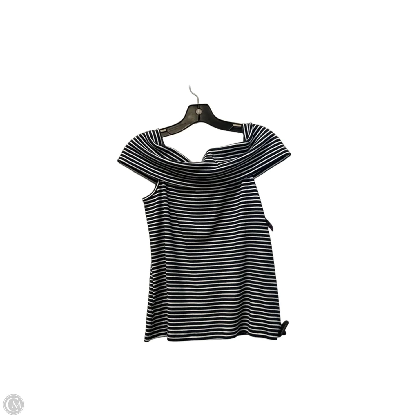 Top Sleeveless By Loft In Blue & White, Size: Xl