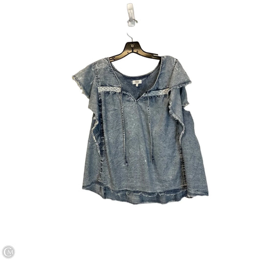 Top Sleeveless By True Craft In Blue, Size: 1x