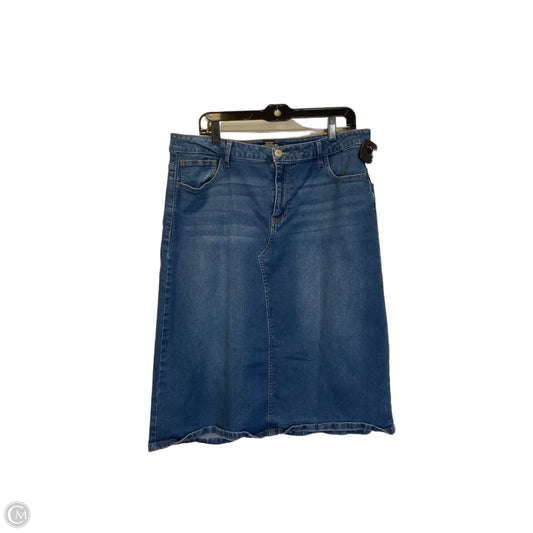 Skirt Midi By Baccini In Blue Denim, Size: 14