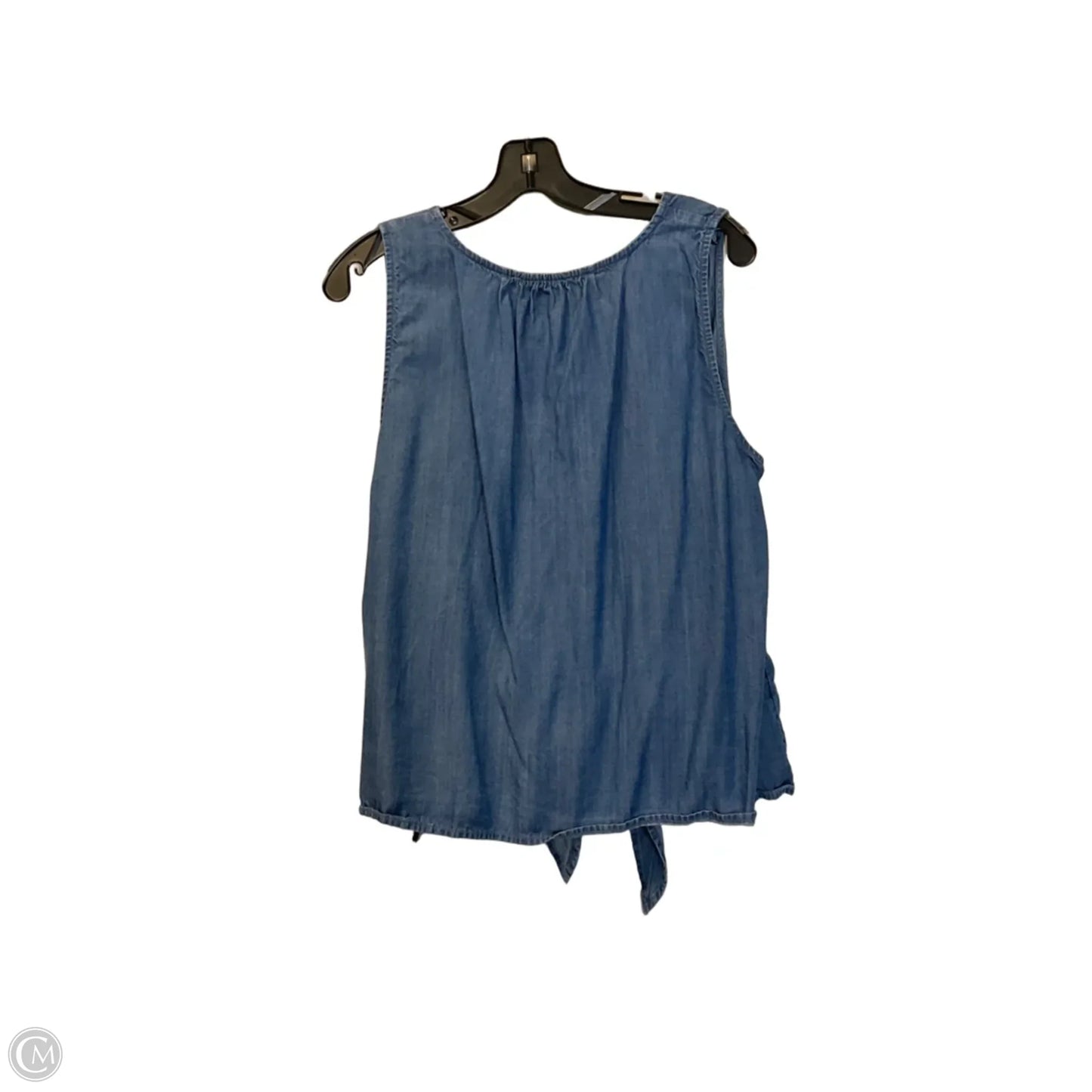 Top Sleeveless By Loft In Blue Denim, Size: L