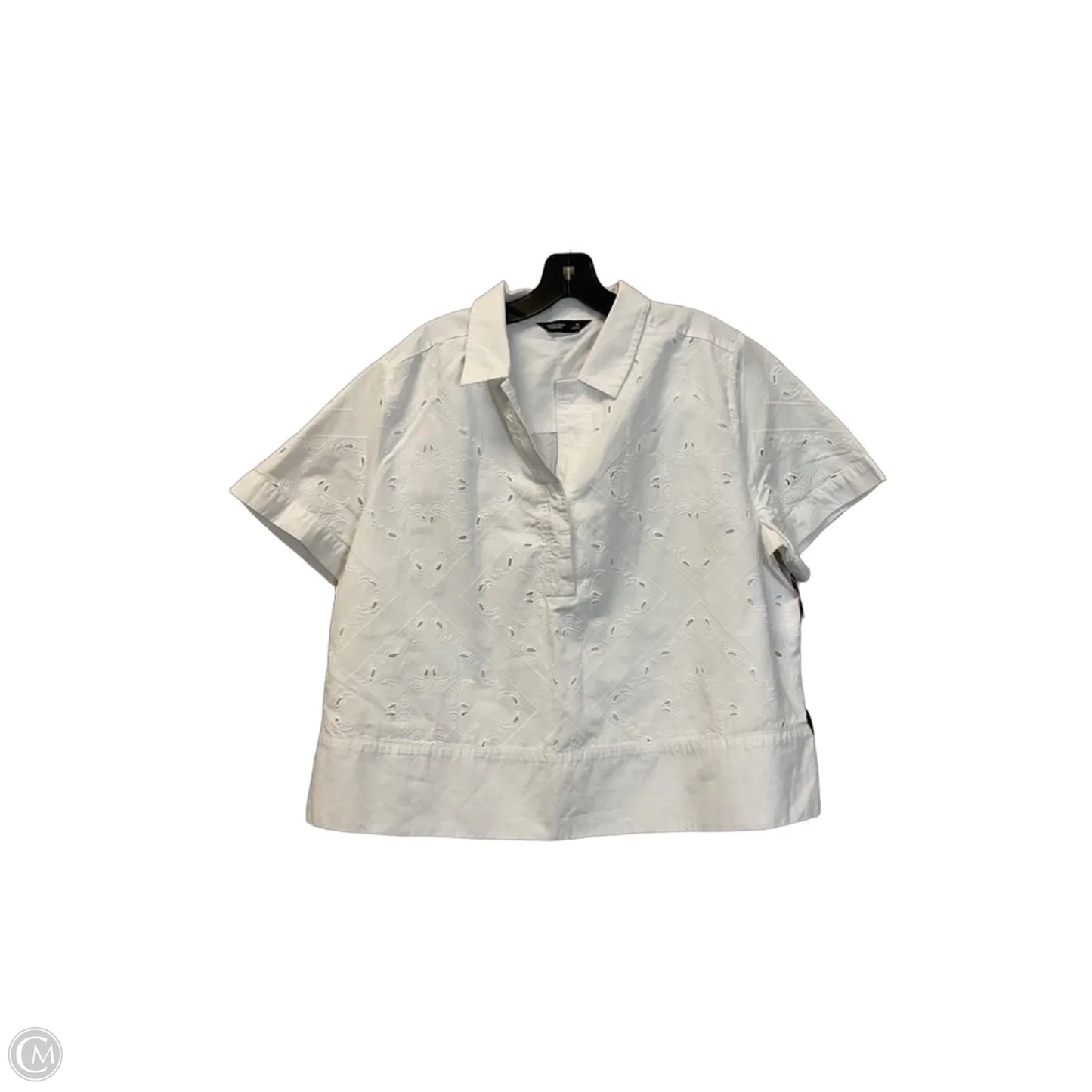 Top Short Sleeve By Simply Vera In White, Size: Xl