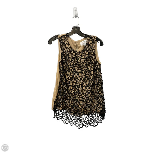 Top Sleeveless Designer By Neiman Marcus In Black & Cream, Size: S