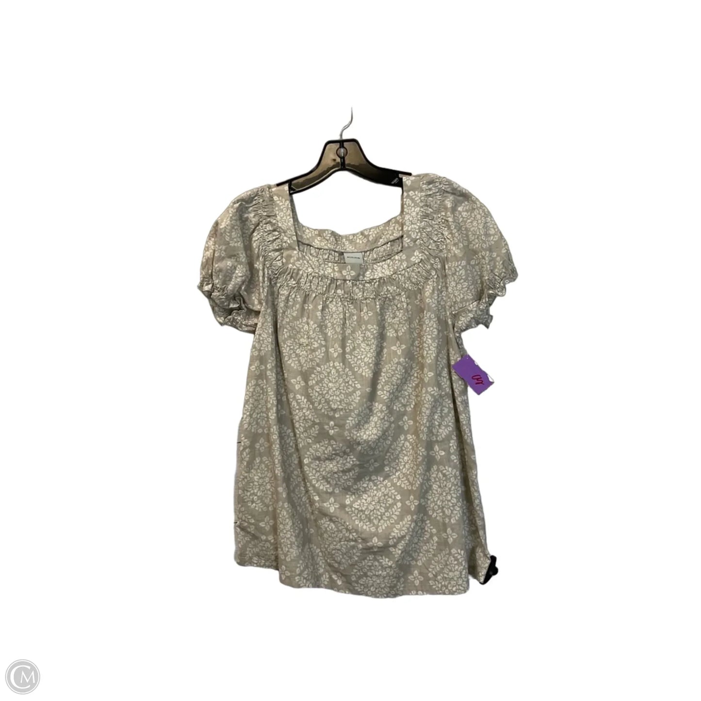 Top Short Sleeve By Merona In Tan, Size: M