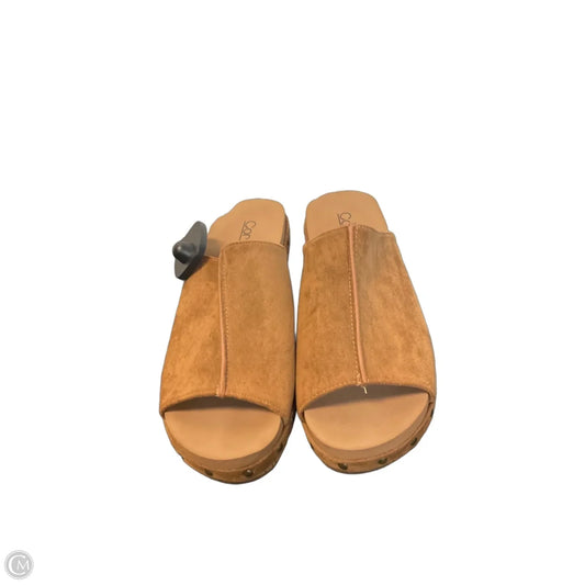 Sandals Heels Wedge By Corkys In Brown, Size: 8