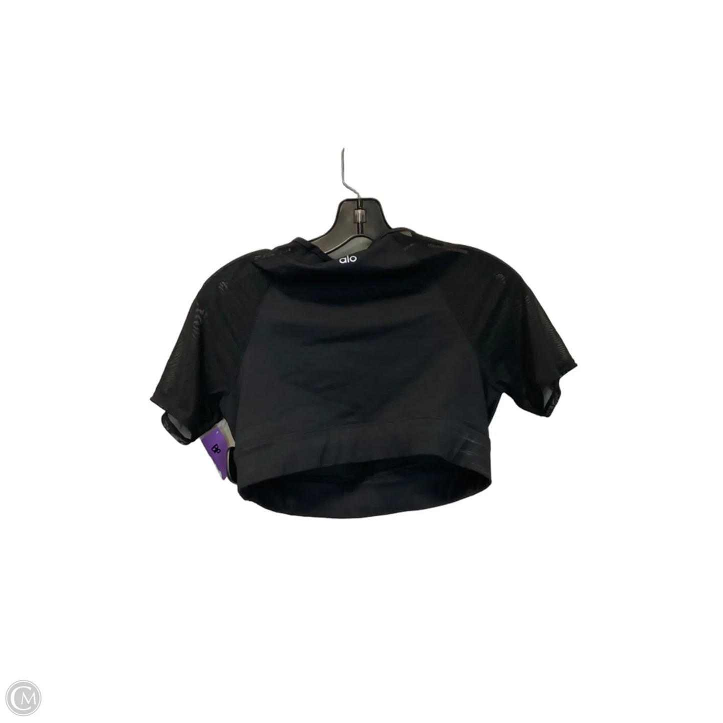 Athletic Top Short Sleeve By Alo In Black, Size: L