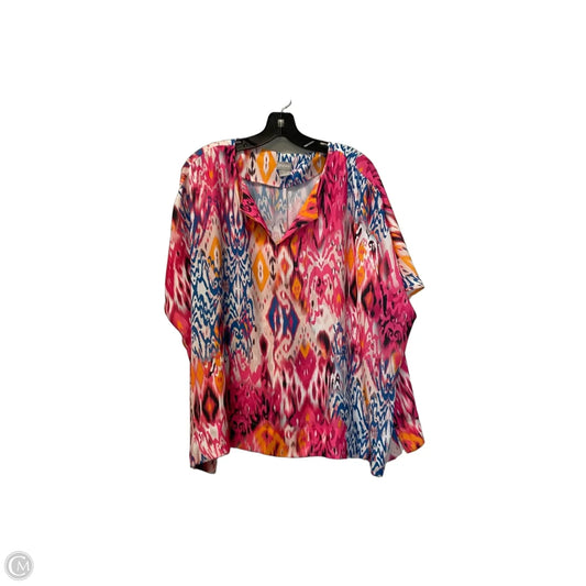Top Short Sleeve By Chicos In Pink, Size: L