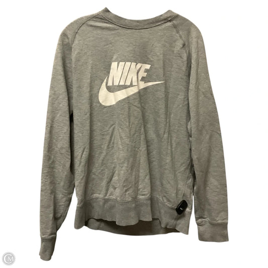 Sweatshirt Crewneck By Nike In Grey, Size: L
