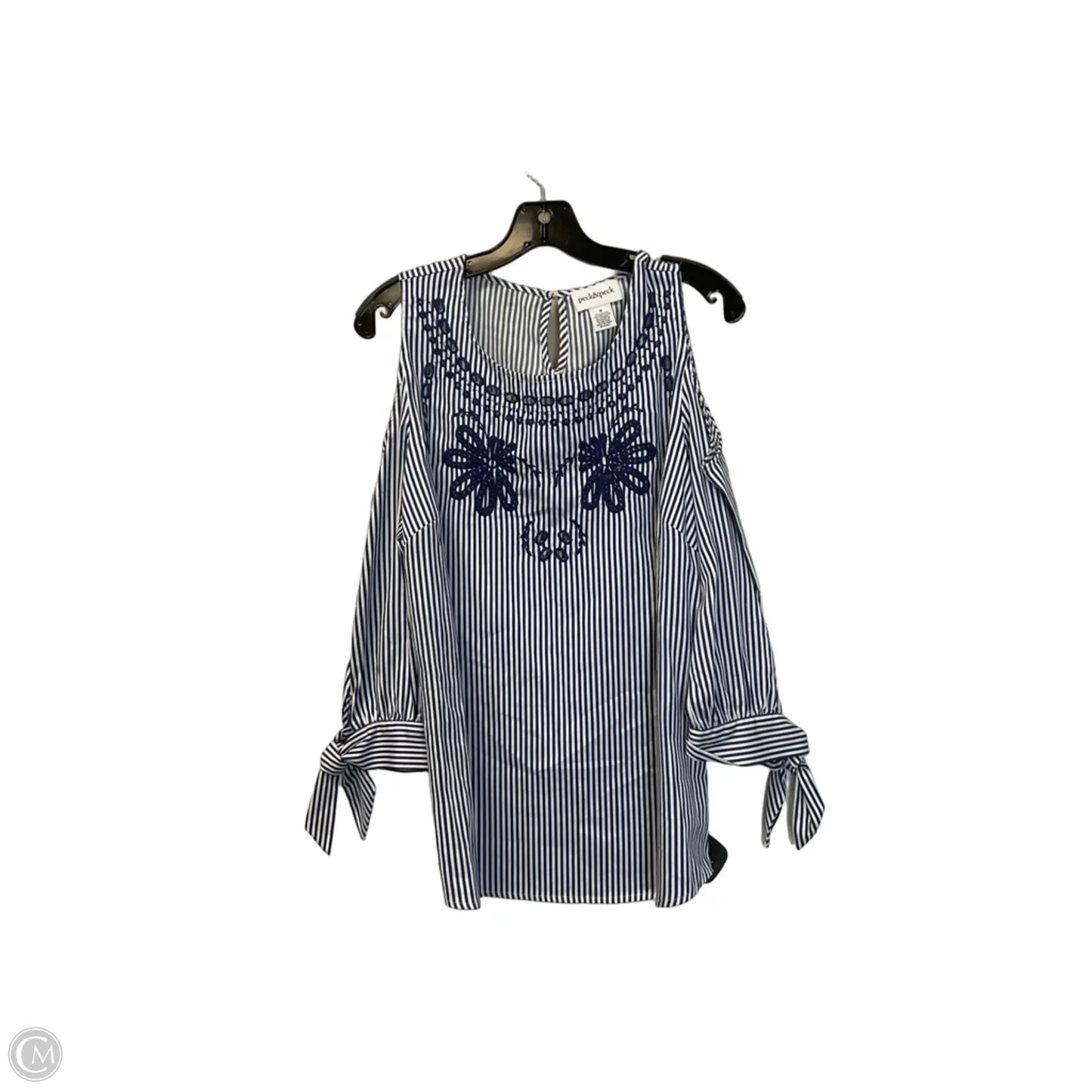 Top Long Sleeve By Peck And Peck In Blue, Size: M