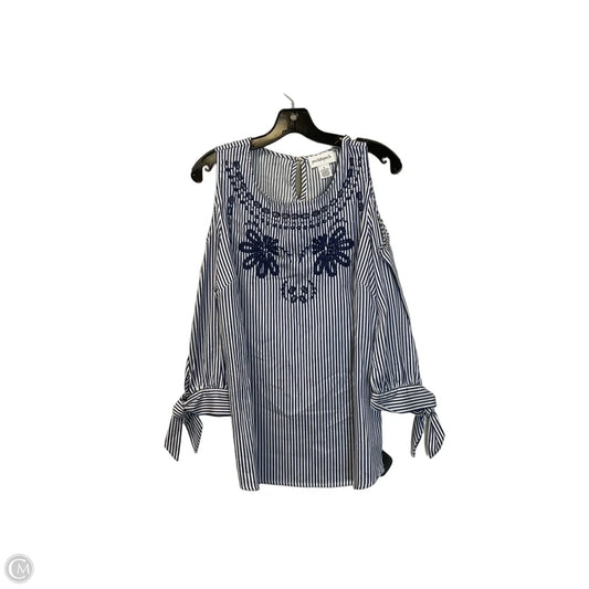 Top Long Sleeve By Peck And Peck In Blue, Size: M