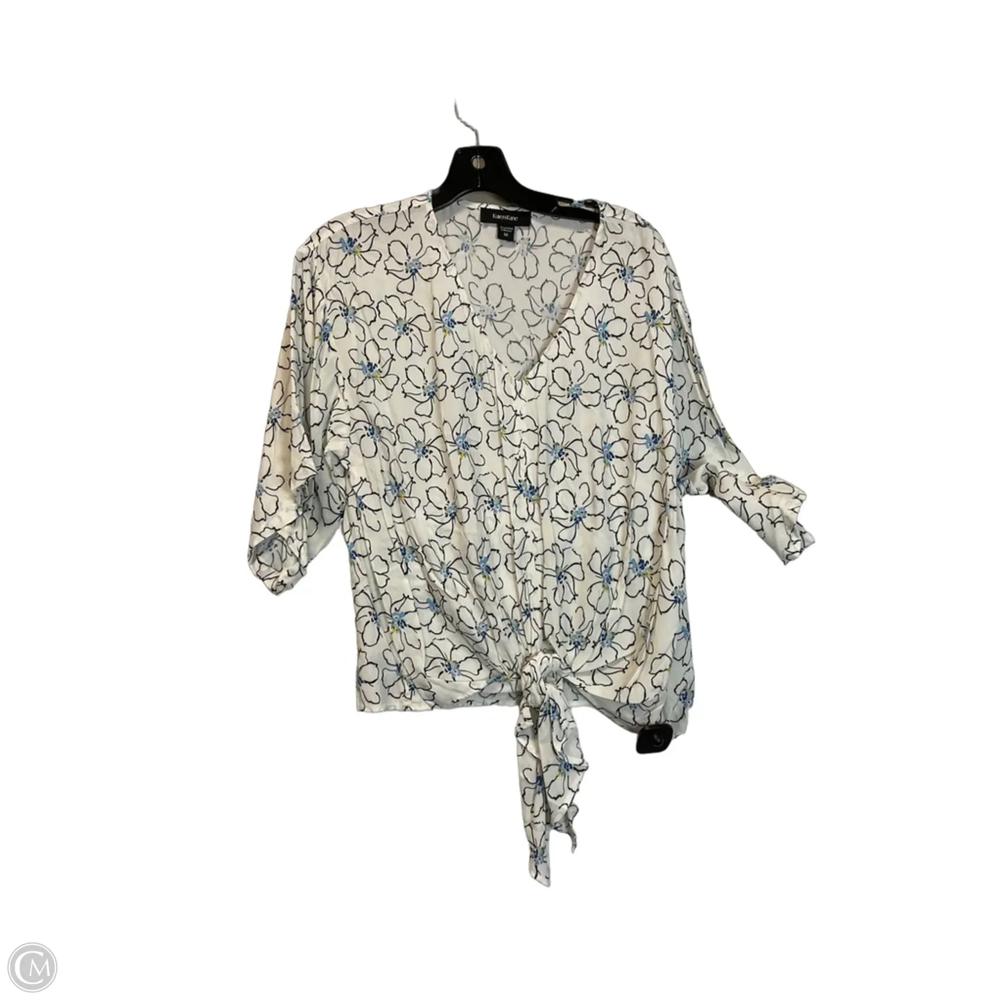 Top 3/4 Sleeve By Karen Kane In Cream, Size: M