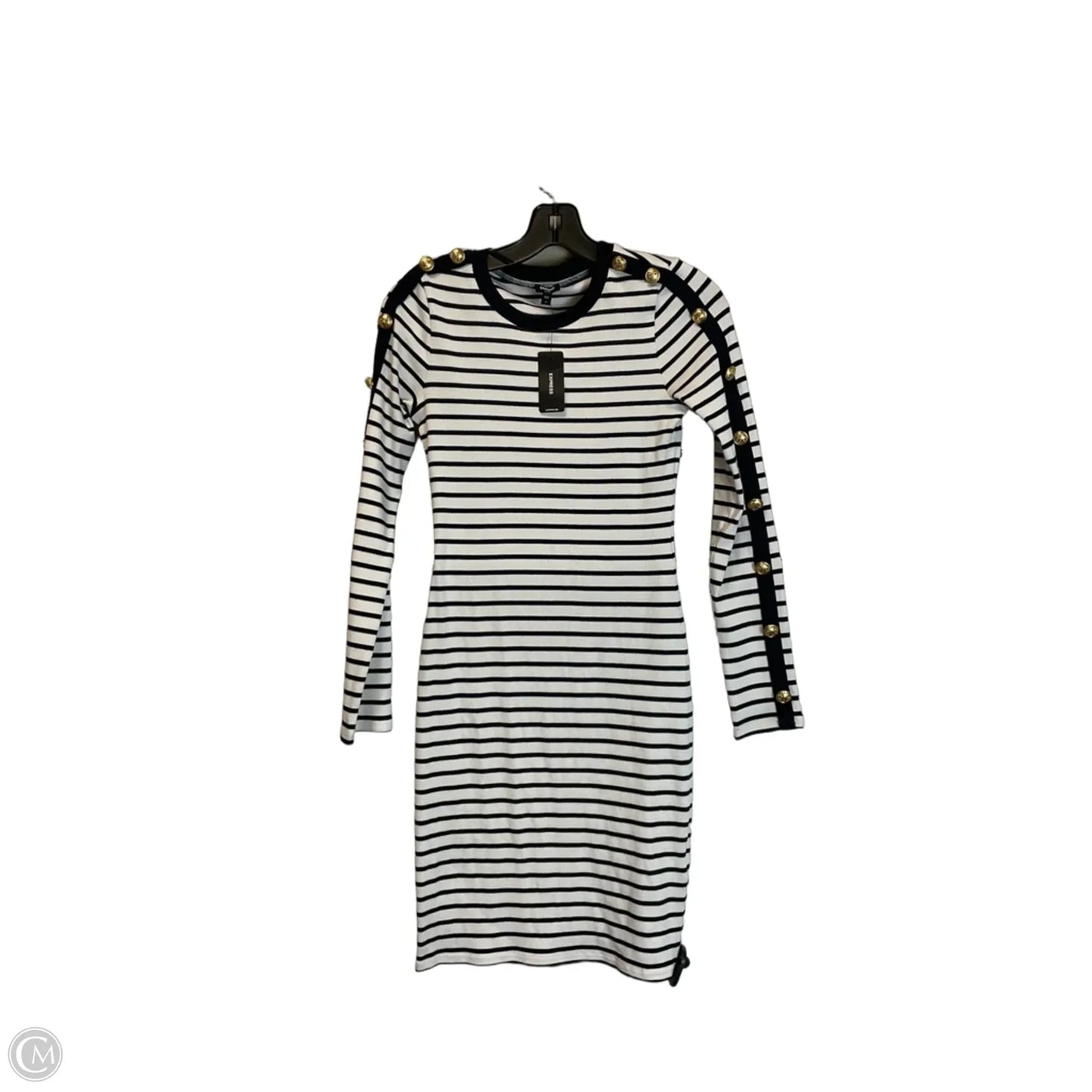 Top Long Sleeve By Express In Striped Pattern, Size: L